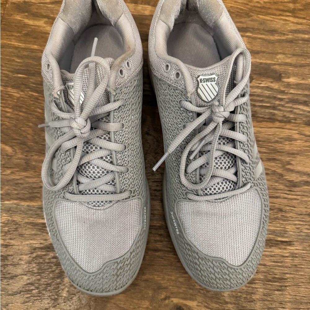 K-Swiss Light Gray Mesh Sneakers - Picture 2 of 4